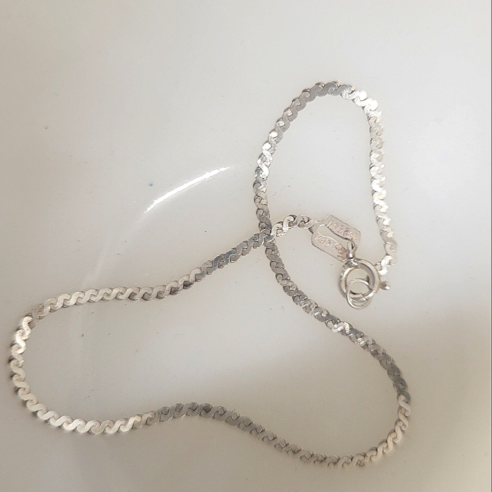 Vintage Elegant 925 Sterling Silver Braid Chain Bracelet for Women